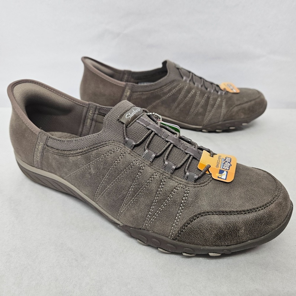 Skechers Breathe Easy Home Body Slip-On Shoes 100615 Dark Taupe Women's Size 9.5